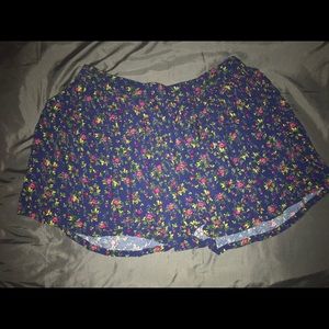Navy blue floral skirt
